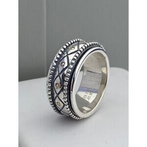 RoManse Robert Manse Men's Sterling Silver18k Spinner Band Ring Size 10